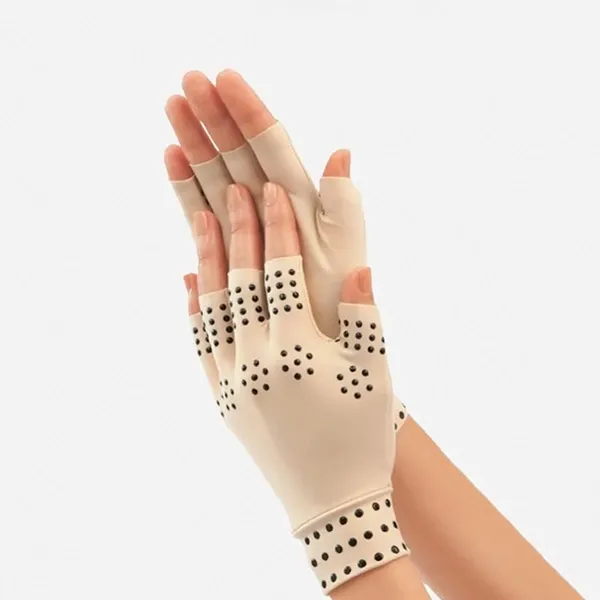 compressiehandschoenen, handschoenen tegen artritis, magnetische therapie, magnetische handschoenen, vingerloze compressiehandschoenen