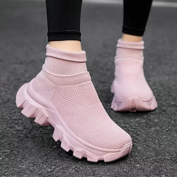 slip-on sneakers, casual sneakers, soksneakers, sneakers met dikke zolen, antislip sneakers, mesh sneakers, ademende sneakers