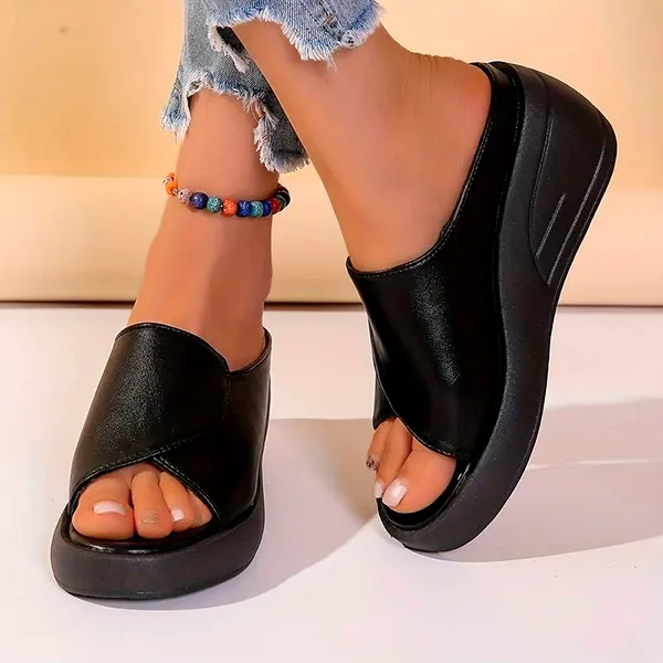 damespantoffels, sleehakschoenen, schoenen met open teen, pantoffels met open teen, sleehakslippers, schoenen met dikke zool, pantoffels met dikke zool