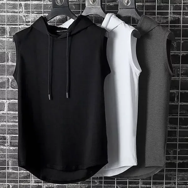 mouwloos shirt, mouwloze hoodie, sportshirt, trainingsshirt, sportshirt, shirt met capuchon, fitnessshirt