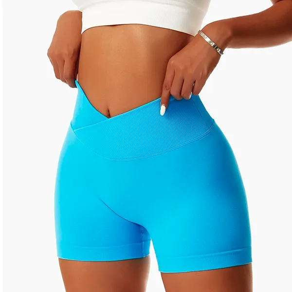 gymshort, short met hoge taille, sportshort, vrouwensportshort, yogashort met hoge taille, naadloze yogashort, fietsshort, trainingsshort