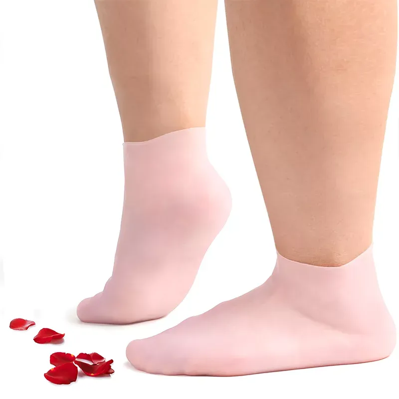 silicone socks, elastic socks, exfoliating socks, moisturizing socks