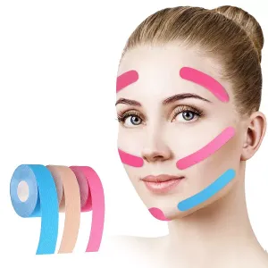 kinesiologie gezichtstape, tape voor gezicht en hals, tape voor rimpels