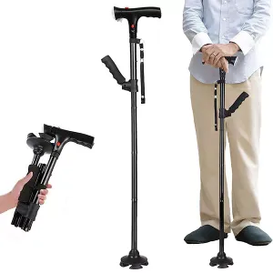 opvouwbare wandelstokken, opvouwbare wandelstok, opvouwbare wandelstok, telescopische wandelstok, telescopische wandelstok, intrekbare wandelstok, wandelstok licht, wandelstok met licht