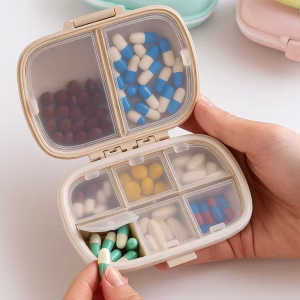 pill organizer, pill box, pill container, mini pill case, pill case organizer, pill storage box