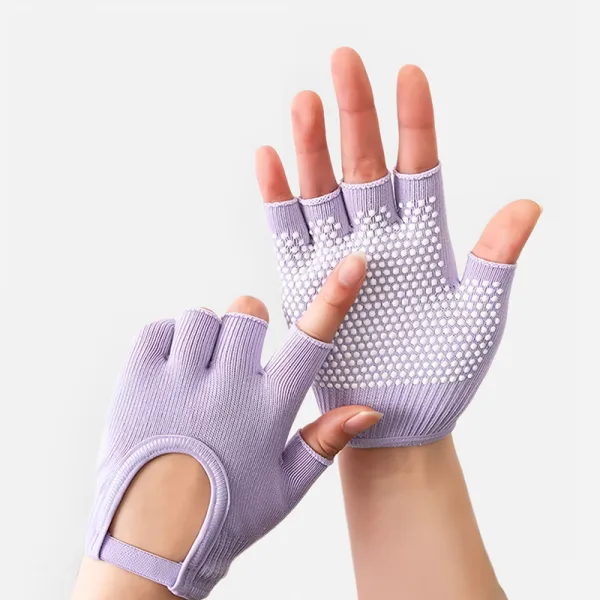 cotton half finger gloves, pilates grip gloves, fingerless sports gloves