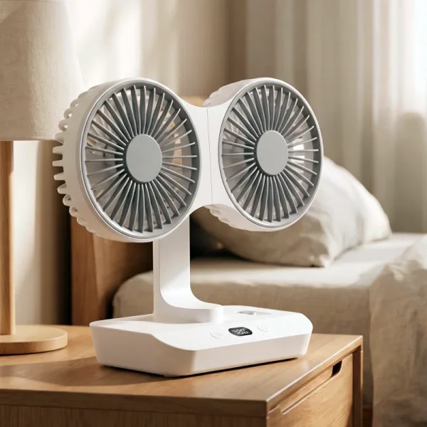 dual head electric fan, double head stand fan